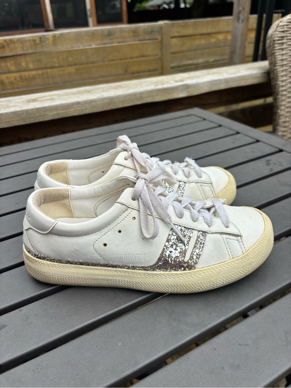Golden Goose Yatay model 1B low top sneakers silver glitter women's 38